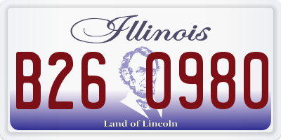 IL license plate B260980