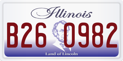 IL license plate B260982