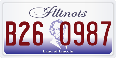 IL license plate B260987
