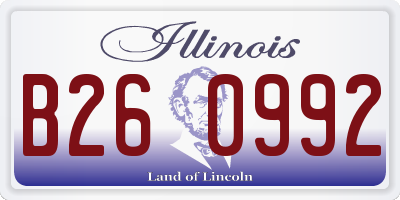 IL license plate B260992