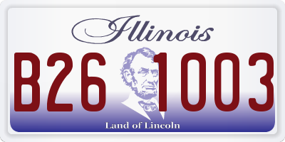 IL license plate B261003