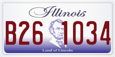 IL license plate B261034
