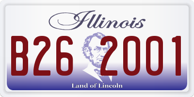 IL license plate B262001