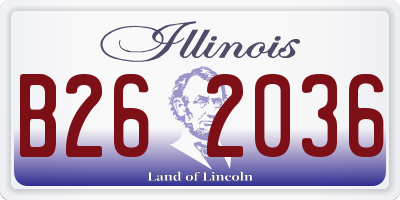 IL license plate B262036
