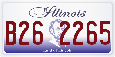 IL license plate B262265
