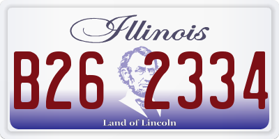 IL license plate B262334