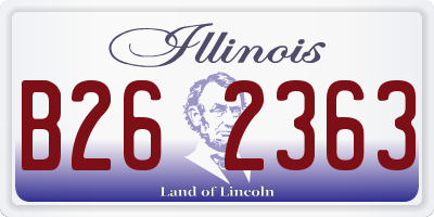 IL license plate B262363