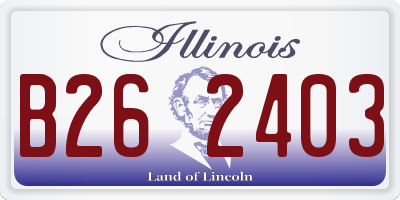 IL license plate B262403