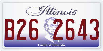 IL license plate B262643