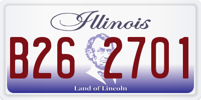 IL license plate B262701