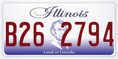 IL license plate B262794