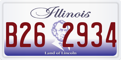 IL license plate B262934