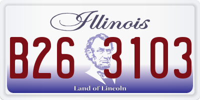 IL license plate B263103