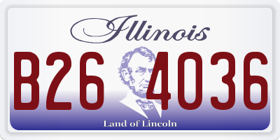 IL license plate B264036