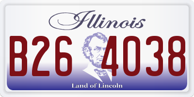 IL license plate B264038