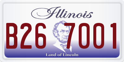 IL license plate B267001