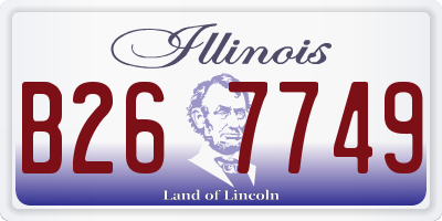 IL license plate B267749