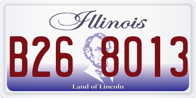 IL license plate B268013