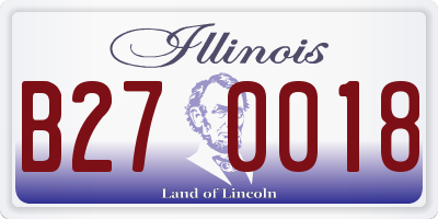 IL license plate B270018