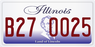 IL license plate B270025