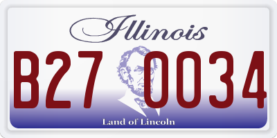 IL license plate B270034