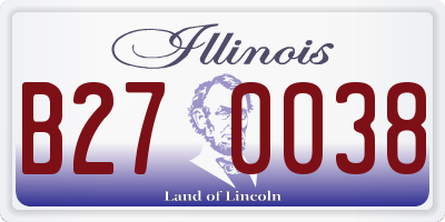 IL license plate B270038