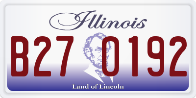 IL license plate B270192