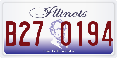 IL license plate B270194