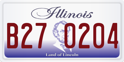 IL license plate B270204
