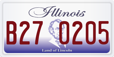 IL license plate B270205