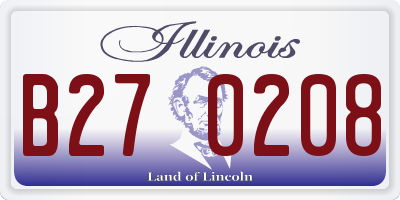 IL license plate B270208
