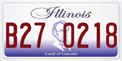 IL license plate B270218