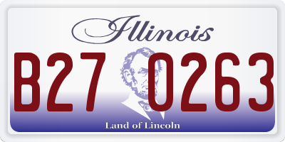 IL license plate B270263