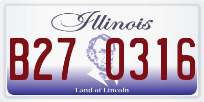 IL license plate B270316