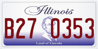 IL license plate B270353