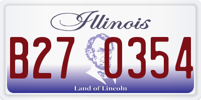 IL license plate B270354