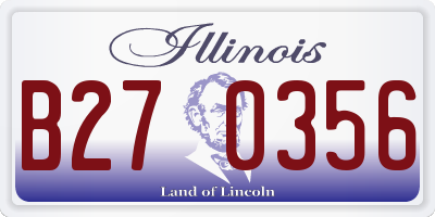IL license plate B270356