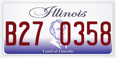 IL license plate B270358