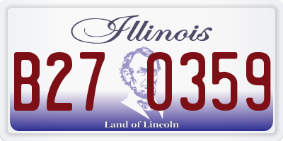 IL license plate B270359
