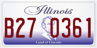 IL license plate B270361