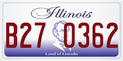 IL license plate B270362