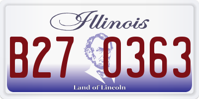 IL license plate B270363