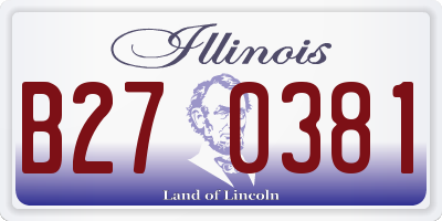 IL license plate B270381