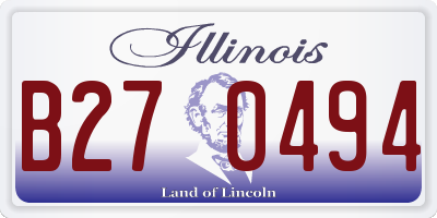IL license plate B270494