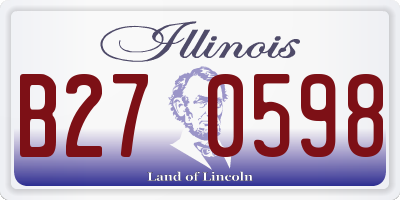 IL license plate B270598