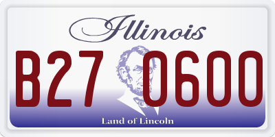 IL license plate B270600