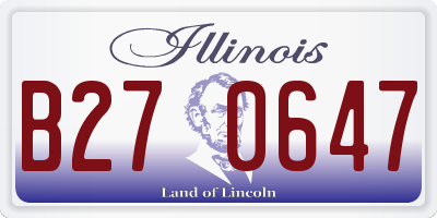 IL license plate B270647
