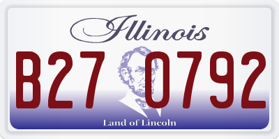 IL license plate B270792