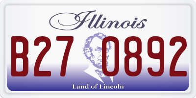 IL license plate B270892