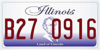 IL license plate B270916